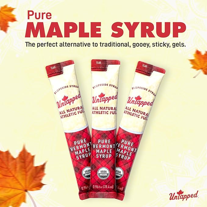 UnTapped Vermont Maple Syrup Packets for Athletes, Box of 20-0.96 Fl Oz | Organic Pure Maple Syrup for Natural Endurance Energy | Fuel to Keep You Running Longer - Image 3